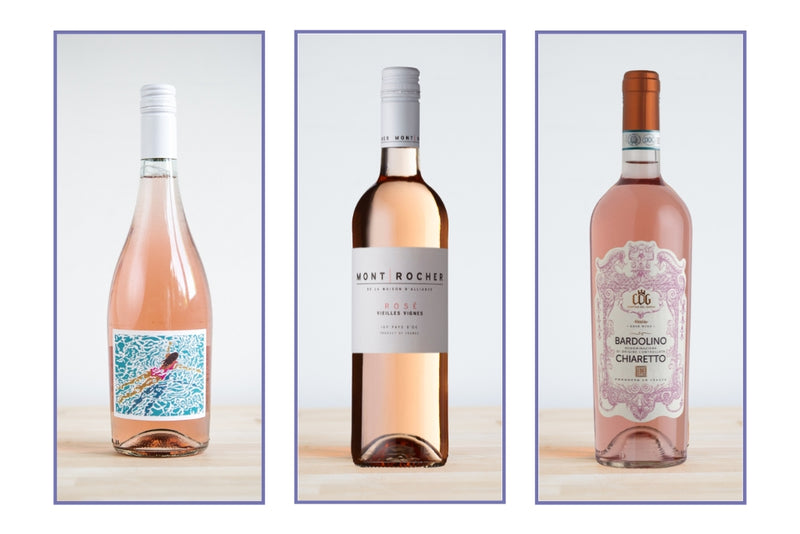 Rosé Tinted Wine Glasses – mixed case of 6 wines